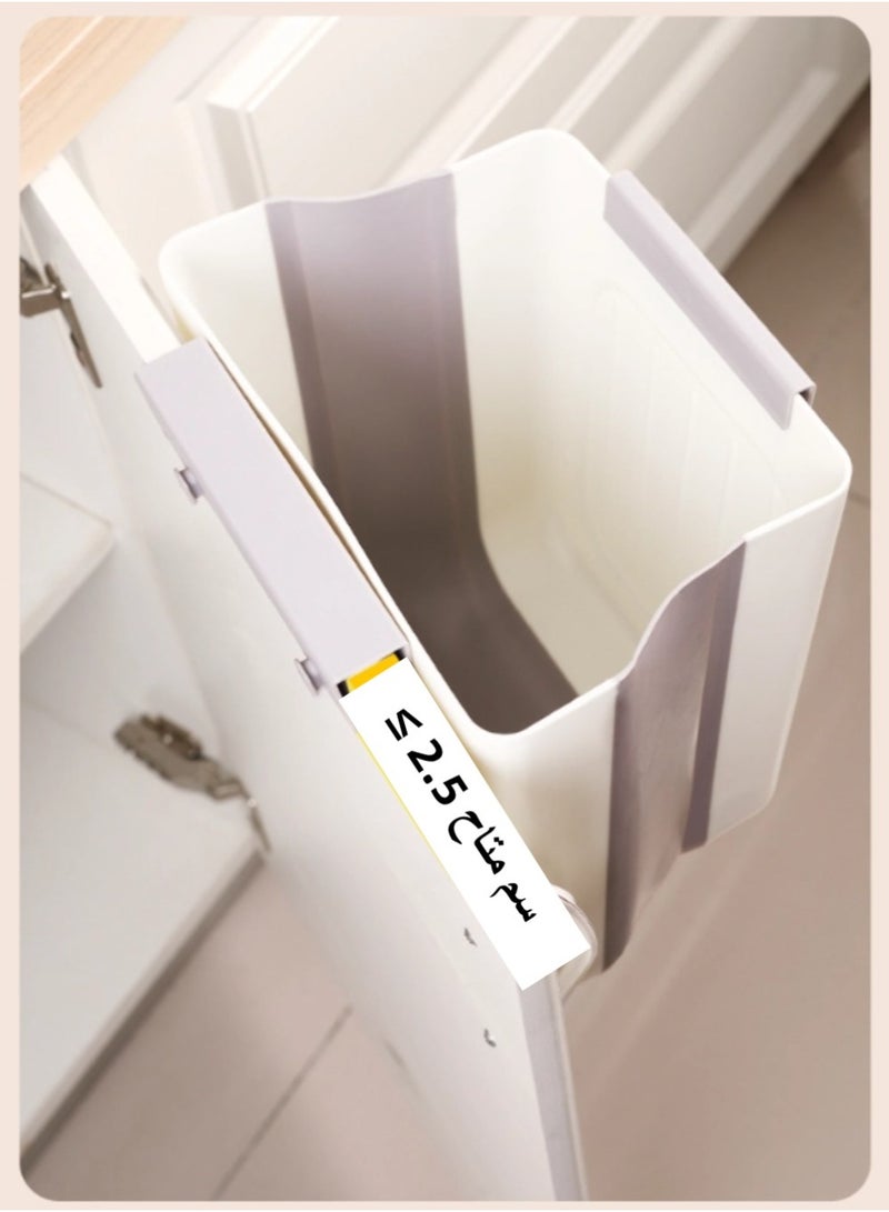 Foldable trash can for the kitchen, hanging type for household cabinets, garbage storage without occupying space, no need to bend down, thickened large-caliber trash can, can be used on the kitchen wall, 11L, 27.5cm*25cm*16cm - Image 2