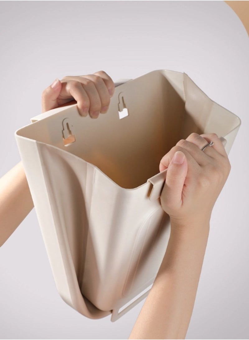 Foldable trash can for the kitchen, hanging type for household cabinets, garbage storage without occupying space, no need to bend down, thickened large-caliber trash can, can be used on the kitchen wall, 11L, 27.5cm*25cm*16cm - Image 5