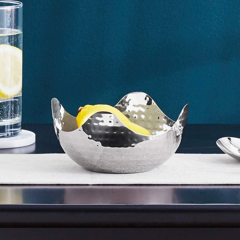 Elegance Hammered 6-Inch Stainless Steel Bowl - Versatile Decorative and Food Use - Image 2
