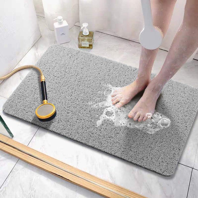 Asvin Soft Textured Bath Shower Tub Mat 47x16 Inch Phthalate Free Non Slip Comfort Bathtub Mats with Drain PVC Loofah Bathroom Mats for Wet Areas Quick Drying