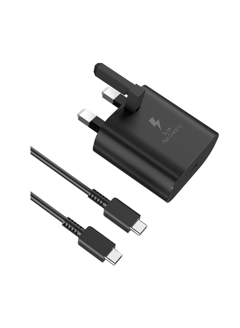 general 25W Fast Charging USB-C to USB C Wall Charger, Fast Charger Compatible with Samsung Galaxy Smartphones and Other USB Type C Devices, Black - Image 1