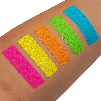 Moon Glow خلاطات صبغة نيون UV من مون جلو مجموعة من 5 ألوان مسحوق نيون ساطع ظلال عيون مكياج للوجه والعينين والجسم - Image 3