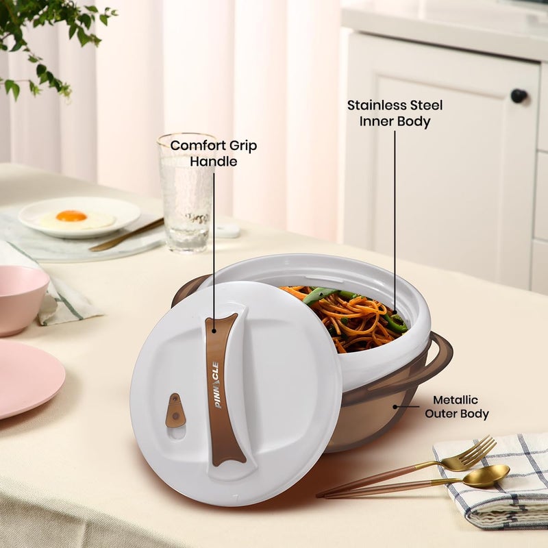 Pinnacle Large Insulated Casserole Dish with Lid 36 qt Elegant Hot Pot Food WarmerCooler Thermal SoupSalad Serving Bowl Stainless Steel Hot Food ContainerBest Gift Set for Moms - Image 3