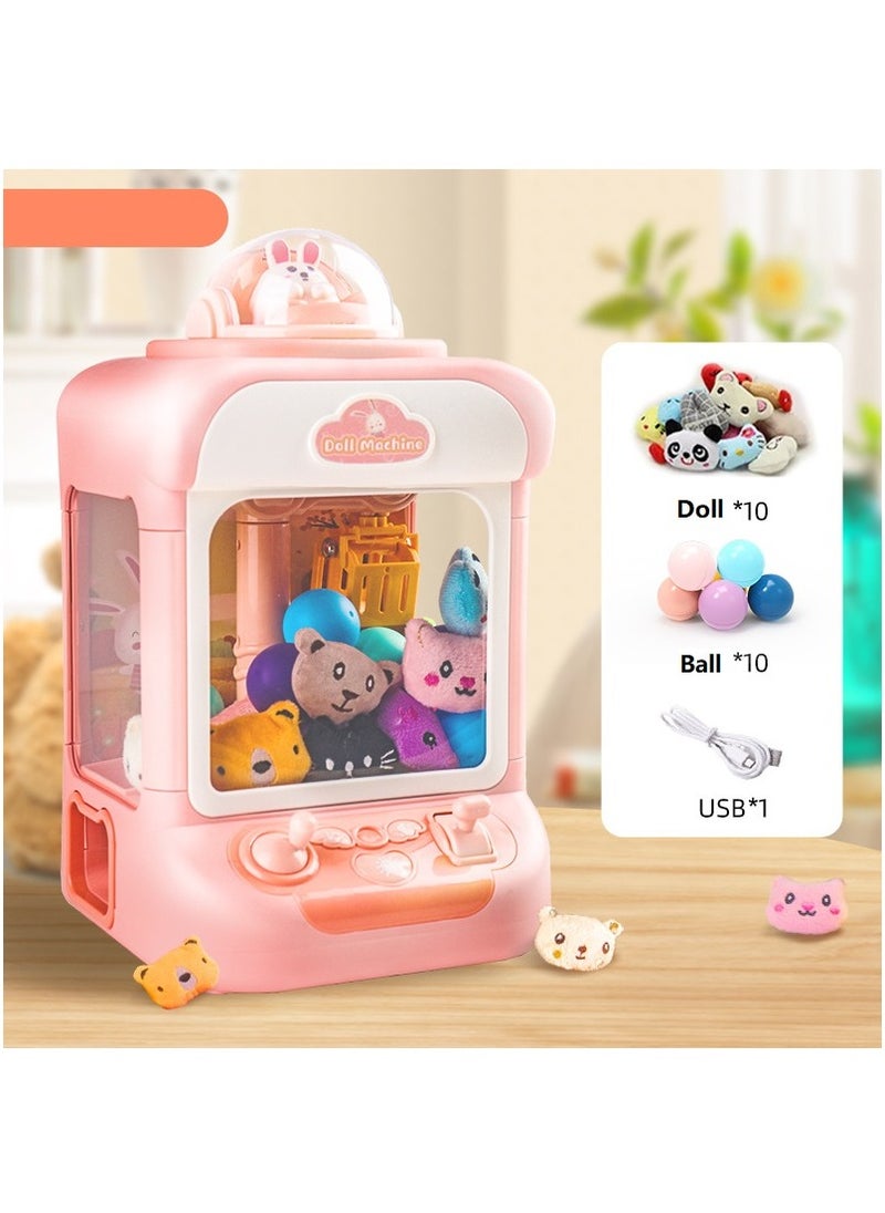 Cutie Cute Mini Claw Machine for Kids - Arcade Claw Game Machine 10 Mini Plush Toys Music and Light Party Birthday Toys Gifts for Kids Girls Boys  - Image 1