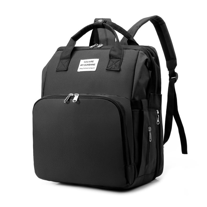 Diaper Backpack Foldable Crib 2 In 1 Large Capacity Travel Bag - Multiple Pockets Insulated Portable Design for Baby Essentials - Image 1