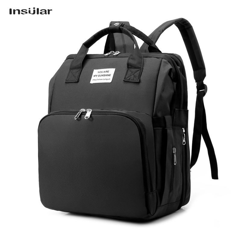 Diaper Backpack Foldable Crib 2 In 1 Large Capacity Travel Bag - Multiple Pockets Insulated Portable Design for Baby Essentials - Image 2