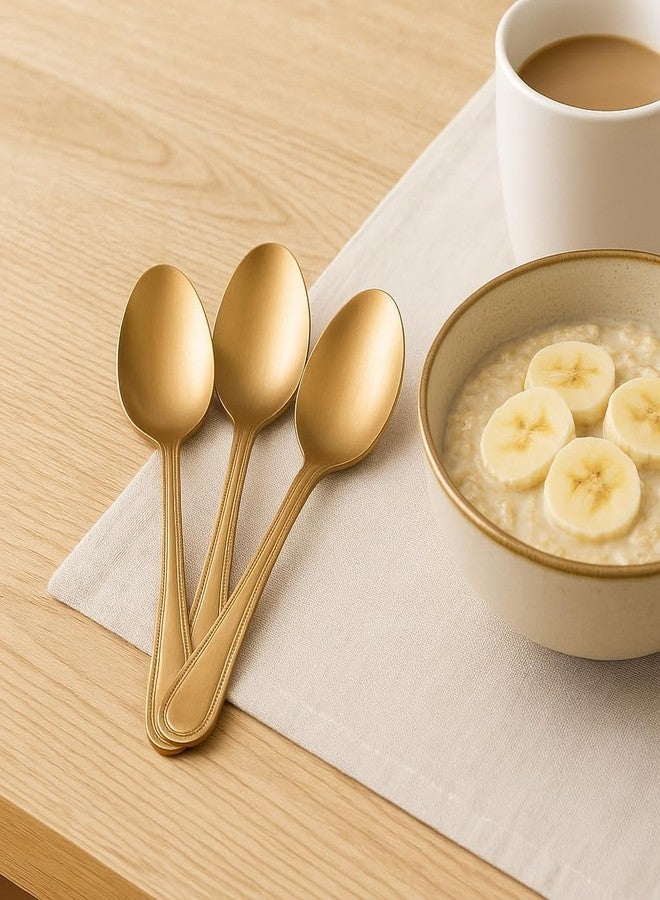 CLICKSY Golden Coffee Spoon (Pack of 6) 15 cm Long Premium Golden Finish Stainless Steel Luxury Tea & Coffee Spoons Dessert, Soup, Daily Use Elegant Gold Tableware with Modern - Image 3