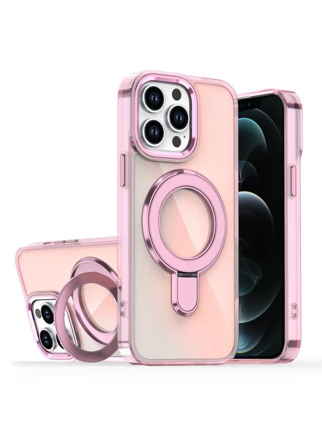 S-TOP Case For iPhone 12 Pro Max Plating Gradient Discolor MagSafe Holder Phone Case - Image 1