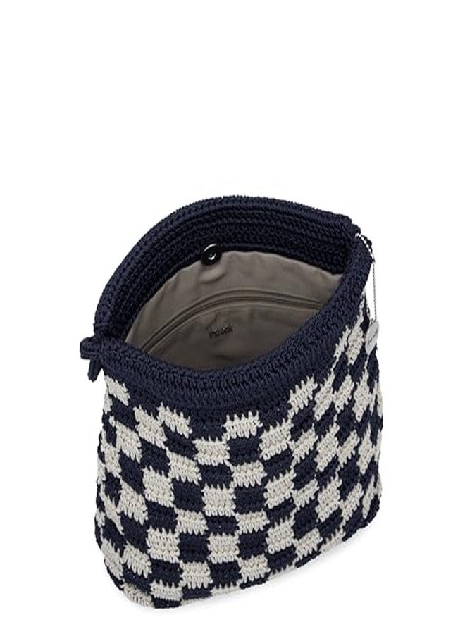 The Sak Ava Hobo Bag in Crochet, Double Shoulder Straps, Denim Check - Image 4