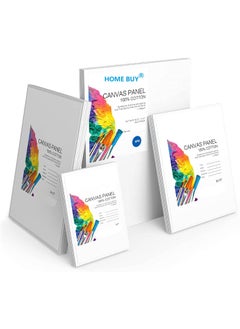 Home Buy HOME BUY Painting Cotton Canvas Board 4 pc Birthday Return Gift Painting Brush and Canvas Combo,Professional Primed White Blank, Painting Brushes of Various Sizes Color (6pcs/Set Paint Brush)  - Image 3