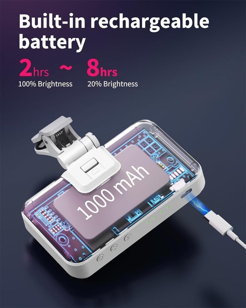 Removable Selfie Light, Protable Light with 3 Lighting Modes Clip-On, Rechargeable Video Light for Selfie, Makeup, TikTok, Live Stream, White - Image 4