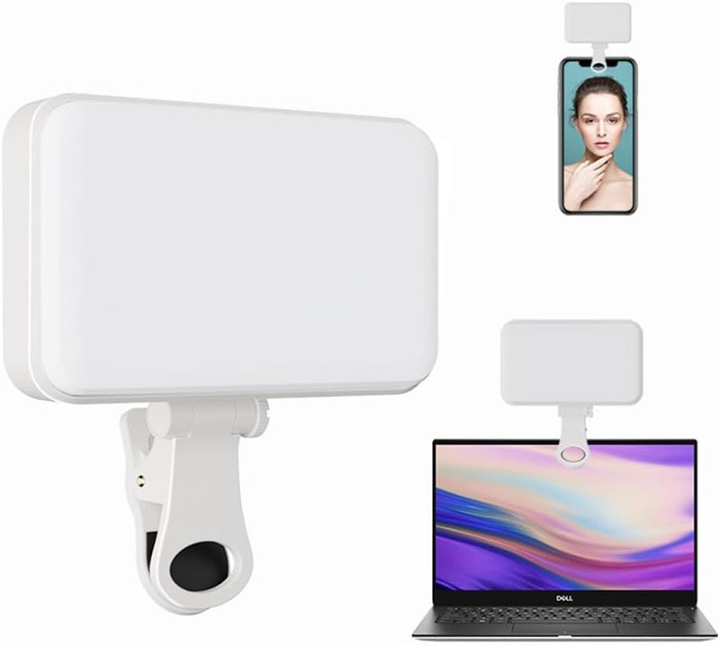 Removable Selfie Light, Protable Light with 3 Lighting Modes Clip-On, Rechargeable Video Light for Selfie, Makeup, TikTok, Live Stream, White - Image 5
