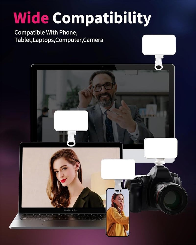 Removable Selfie Light, Protable Light with 3 Lighting Modes Clip-On, Rechargeable Video Light for Selfie, Makeup, TikTok, Live Stream, White - Image 2