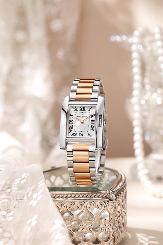Daniel Hechter Paris Square Dial Watch for Women with Roman Indices and Stainless Steel Strap - Image 4