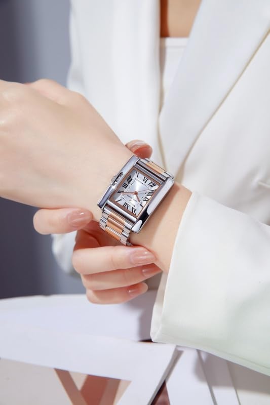 Daniel Hechter Paris Square Dial Watch for Women with Roman Indices and Stainless Steel Strap - Image 2
