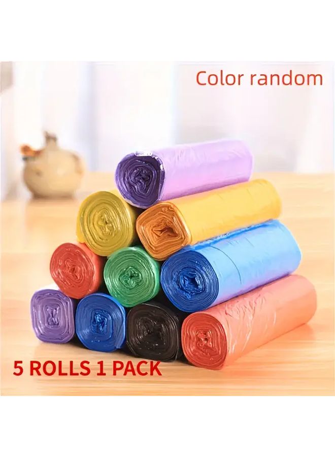 5 Rolls 100 Disposable Garbage Bags Durable Plastic Assorted Colors For Home Kitchen Office Cleaning - Image 4