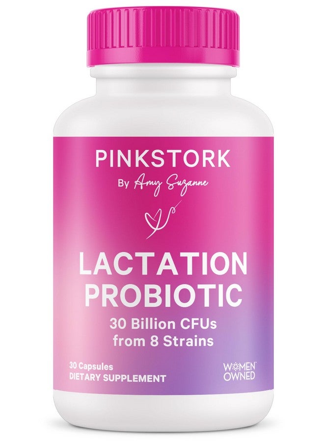 بينك ستروك بروبيوتيك الرضاعة من بينك ستورك - 30 مليار وحدة تشكيل مستعمرة، بروبيوتيك متعدد السلالات لما بعد الولادة للنساء المرضعات - يدعم حليب الأم وصحة الأمعاء، أساسيات ما بعد الولادة، 30 كبسولة - Image 1