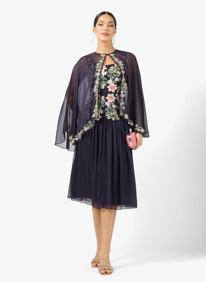 فروك اند فرل فستان ميدي بأكمام كاب وترتر - Image 4