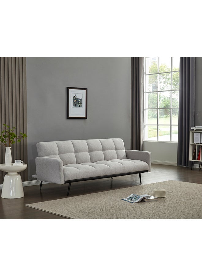 ايست من نون Convertible Modern Linen Sofa Bed Comfy Sleeper Sofa with Adjustable Backrests, Couch Bed for Small Spaces, Living Room, Bedroom, 193 x 83 x 75 cm, Light Grey - Image 2