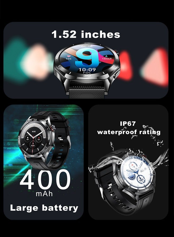 RollsTimi  Men's Bluetooth Smartwatch, 1.52-Inch Full-Screen Touch, IP67 Waterproof, Answer/Make Phone Function, Exercise And Sleep Monitoring, Universal For Android And IOS Systems,Smart Watch RT i129 - Image 2