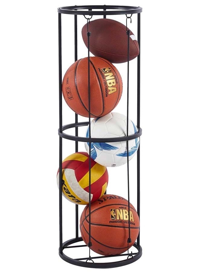 L&E Garage Ball Storage,Vertical Ball Rack,Sports Basketball Football Rack Organizer for Garage,Wall Mounted Ball Storage Cage Ball Holder for Basketball,Soccer,Football,Volleyball  - Image 1