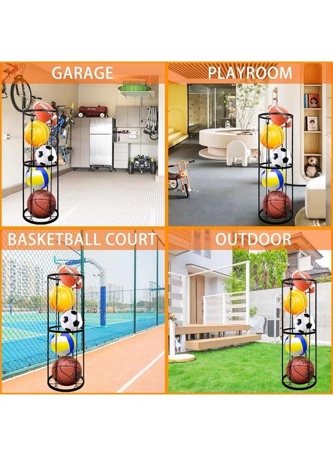L&E Garage Ball Storage,Vertical Ball Rack,Sports Basketball Football Rack Organizer for Garage,Wall Mounted Ball Storage Cage Ball Holder for Basketball,Soccer,Football,Volleyball  - Image 3