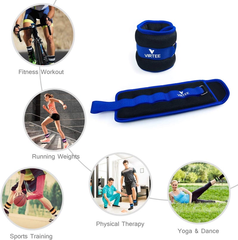 Virtee Ankle/Wrist Weights for Women, Men, Kids - Arm Leg Weights Set with Adjustable Strap - Running, Jogging, Gymnastic, Physical Therapy, Fitness - Choice of 1 lb 2 lbs 3 lbs 4 lbs 6 lbs 8 lbs 10 lbs - Image 3