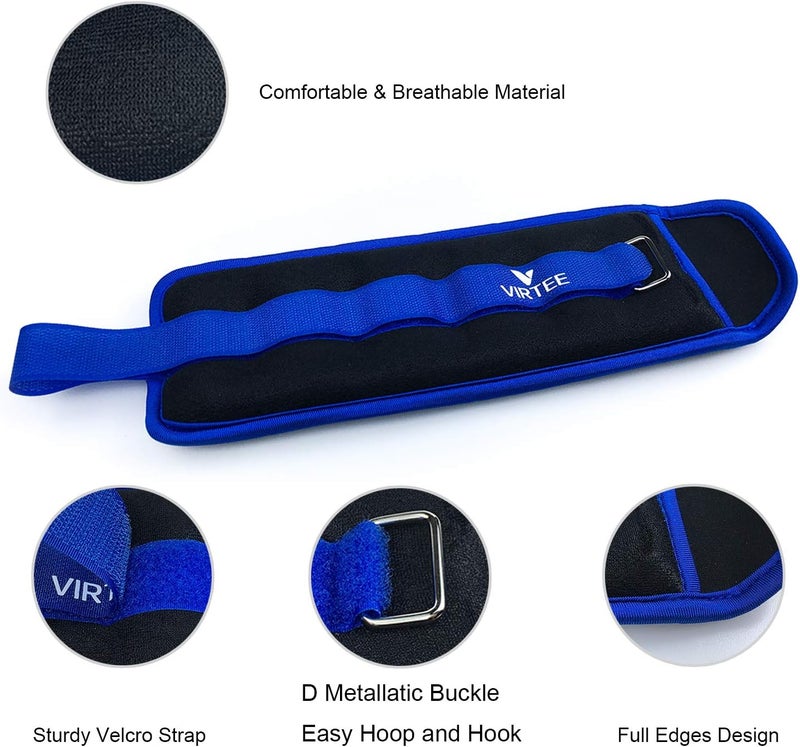Virtee Ankle/Wrist Weights for Women, Men, Kids - Arm Leg Weights Set with Adjustable Strap - Running, Jogging, Gymnastic, Physical Therapy, Fitness - Choice of 1 lb 2 lbs 3 lbs 4 lbs 6 lbs 8 lbs 10 lbs - Image 4