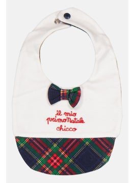 Chicco Toddlers Boy Embroidered Bib, White Combo  - Image 1