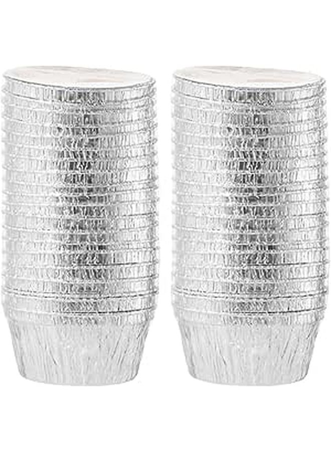 30 Disposable Aluminum Foil Baking Cups Round Nonstick Pudding Liners For Oven Party - Image 1