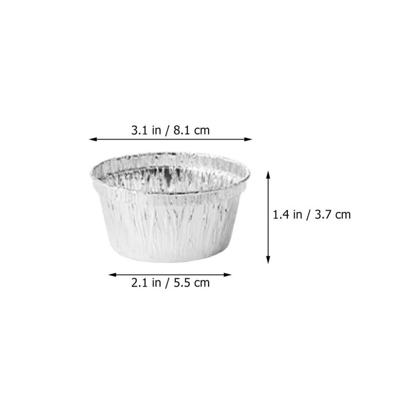 30 Disposable Aluminum Foil Baking Cups Round Nonstick Pudding Liners For Oven Party - Image 3