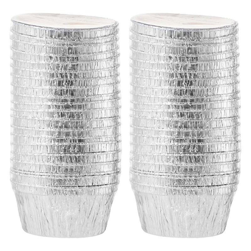 30 Disposable Aluminum Foil Baking Cups Round Nonstick Pudding Liners For Oven Party - Image 2