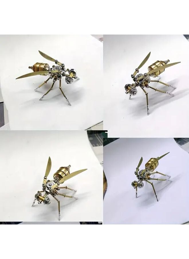 طقم النحاس الأصفر الميكانيكي لنحلة طنانة على طراز ستيم بانك - لعبة لغز حرفية ميكانيكية للاسترخاء - هدية عيد الميلاد - Image 5