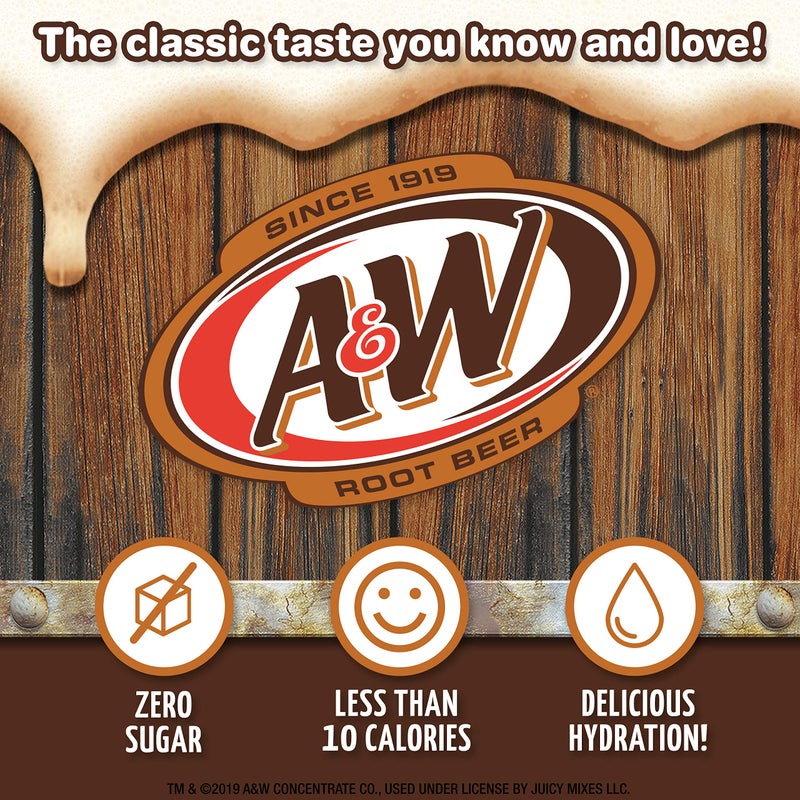 A&W, Root Beer - Powder Drink Mix - (12 boxes, 72 sticks) - Sugar Free & Delicious, Makes 72 flavored water beverages - Image 3