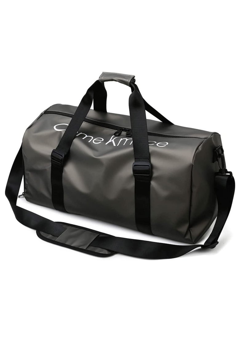 TYCOM - TYCOM Gym Bag Sports Bag Fitness Bag Waterproof Pocket for Wet Towels, Travel Duffel Bag for Men and Women With Shoes Compartment (Grey) - Image 1