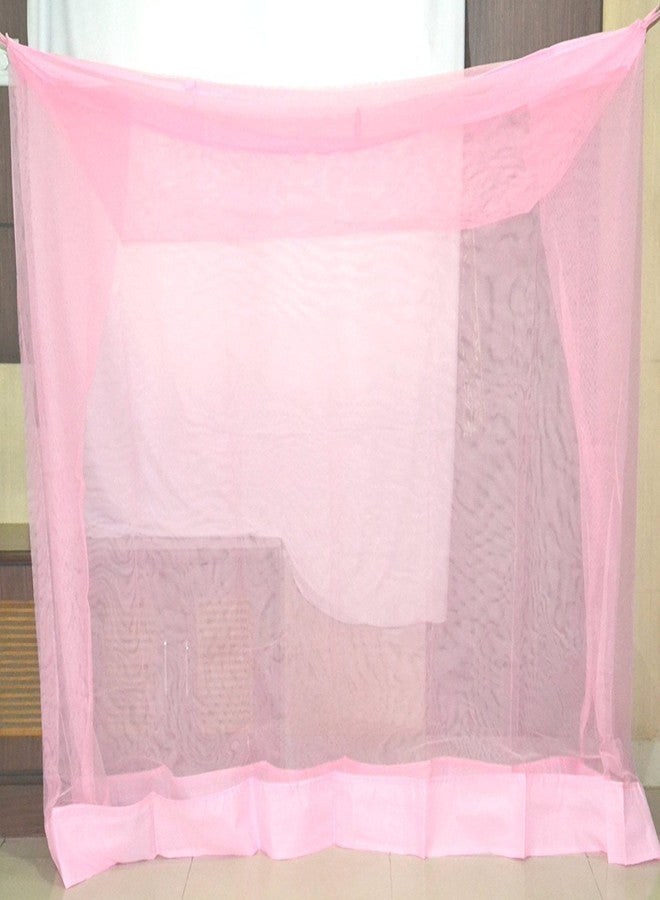 ans Dreams Polycotton Soft Mosquito net for Double Bed (Pink, 7x7 ft) - Image 1
