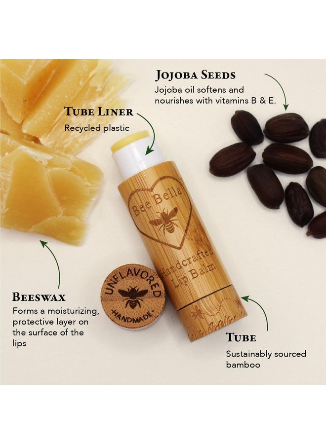 Bee Bella Lip Balm Hydrating Moisturizing Lip Care 100% Natural Original Organic Beeswax With Vitamin E Handmade In Usa Unscented Unflavored (3 Pack) - Image 4