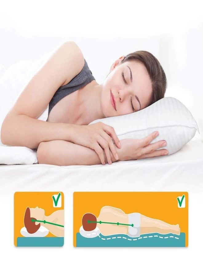 TrueCloud Microfiber Hotel Quality Premium Fibre Soft Cushion, Lumbar Pillow Filler, 14x20 Inches, White, Set of 4 - Image 4