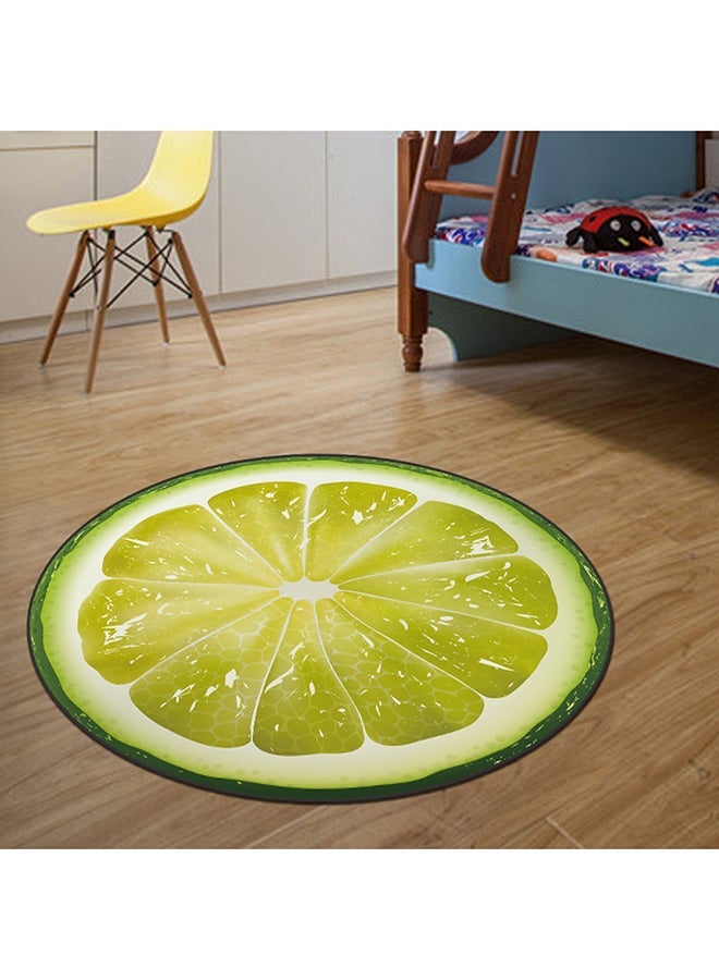 NIBEMINENT Round Lemon Antiskid Mat Green 80x80centimeter - Image 2