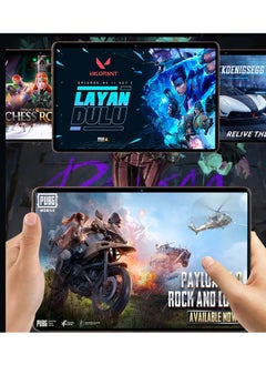 X - Prime 10.1" HD Display Android Slim Smart Tablet PC with Keyboard Mouse and Keychain Light 8GB+256GB Dual SIM 5G Network WiFi Tablet Dual Camera Google Meet and Zoom Supported grey  - Image 3