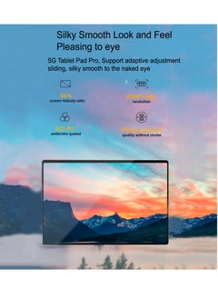 X - Prime 10.1" HD Display Android Slim Smart Tablet PC with Keyboard Mouse and Keychain Light 8GB+256GB Dual SIM 5G Network WiFi Tablet Dual Camera Google Meet and Zoom Supported grey  - Image 2