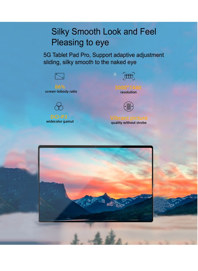 X - Prime - 10.1" HD Display Android Slim Smart Tablet PC with Keyboard Mouse and Keychain Light 8GB+256GB Dual SIM 5G Network WiFi Tablet Dual Camera Google Meet and Zoom Supported grey - Image 1