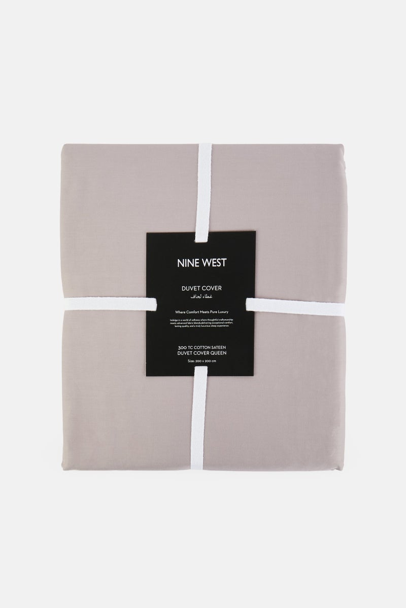 NINE WEST Queen Size Duvet Cover Set, Grey - Image 1