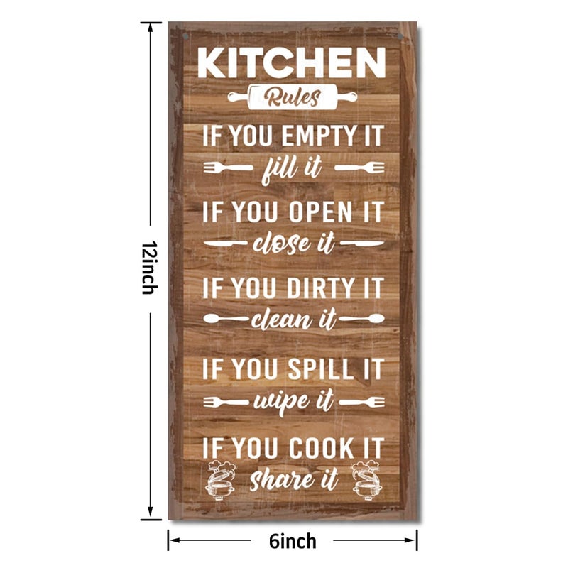 Gkwa Hanging Rustic Wooden Kitchen Decor Sign, Printed Wood Wall Art, Funny Farmhouse Kitchen Wall Decor I1 - Image 2