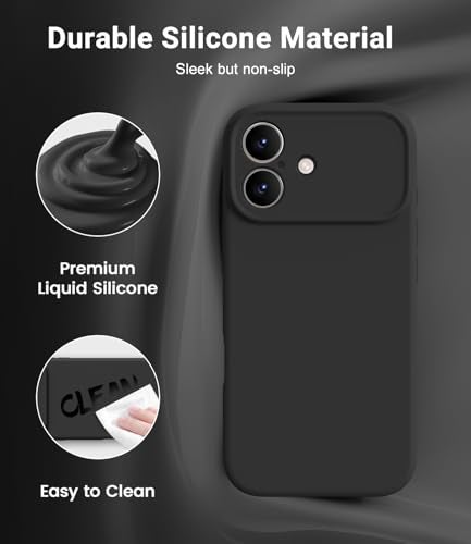 OTOFLY Magnetic for iPhone 17 Case,Compatible with Magsafe,Classic Liquid Silicone Mobile Phone Case,Integrated Camera Control Button,Anti-Scratch Microfiber Lining, Black - Image 3