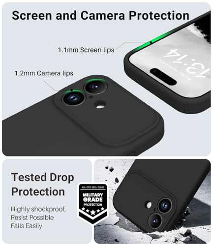 OTOFLY Magnetic for iPhone 17 Case,Compatible with Magsafe,Classic Liquid Silicone Mobile Phone Case,Integrated Camera Control Button,Anti-Scratch Microfiber Lining, Black - Image 5