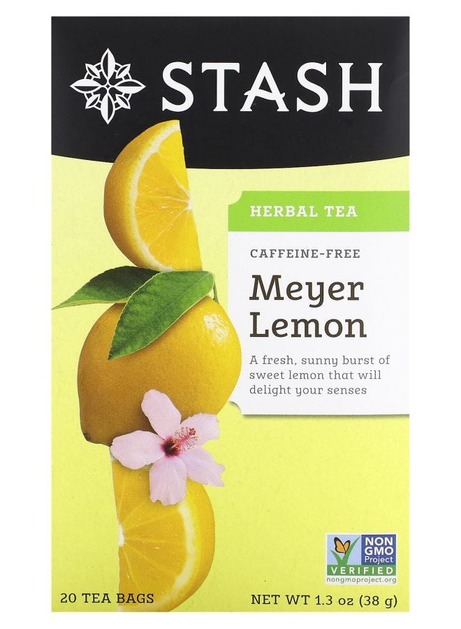 Stash Tea Herbal Tea Meyer Lemon Caffeine-Free  20 Tea Bags 1.3 oz (38 g)