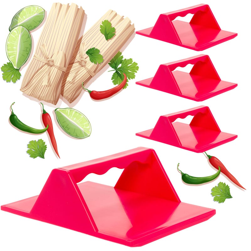 Tamales Masa Spreaders  Kitchen Utensils  Easy Grip Ergonomic Handle by Mindful Design 4 Pack Red