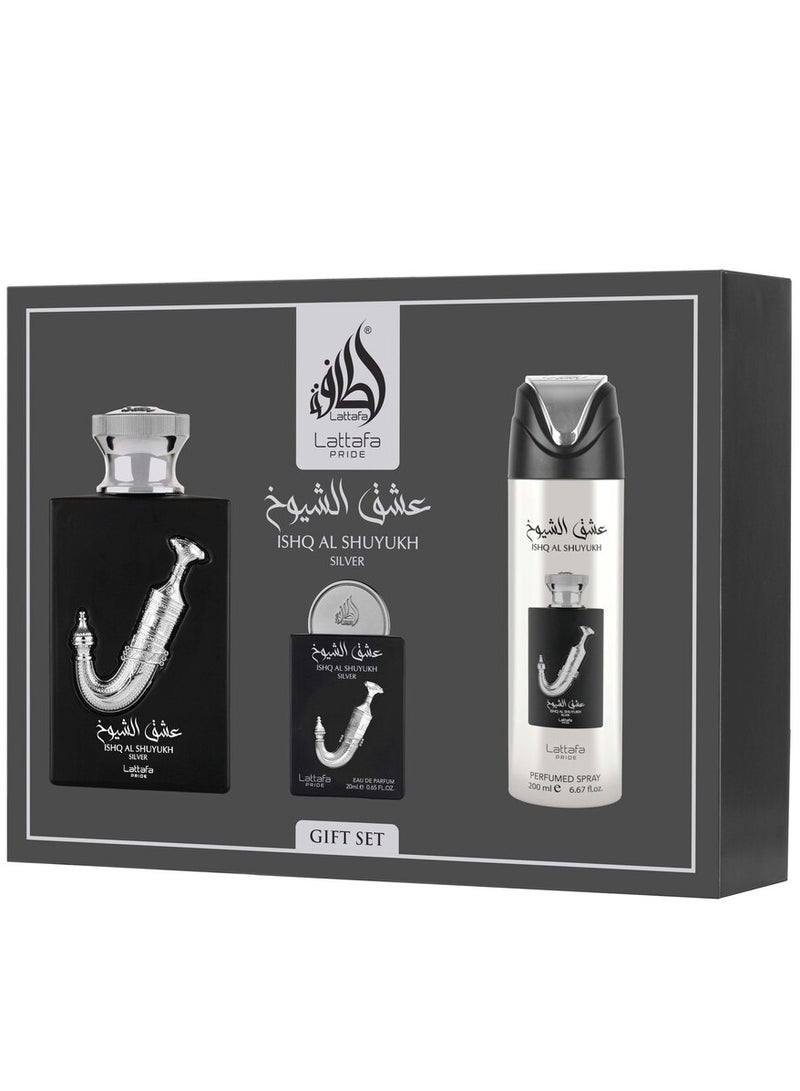 لطافة مجموعة هدايا عطر عشق الشيوخ الفضي للرجال من لطافة