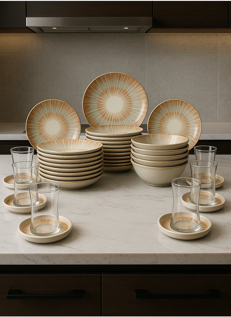 OZO 36-Pieces Luxury Turkish Porcelain Dinnerware – Complete Set for 6 Persons  - Image 1